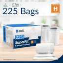 Reli. SuperFit Code H (225 Count) | Compatible with Simplehuman Code H | Custom Fit Liners | Drawstring Trash Bags | 30-35 Liter / 8-9 Gallon | White | Roll Pack