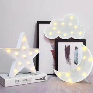 3Pcs Decorative LED Crescent Moon Star Cloud Night Light Can Be Hung On The Wall ChildrenS Room Room Light, Suitable for Birthday Parties, Holiday Decorations, Baby Room Decoration.