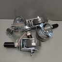 HOLKIE Caster Wheels Locking 3 Inch Expanding Stem Casters, Threaded Swivel Casters Set of 4 Heavy Duty Castors, Fit 1", 1-1/4", 1-2/5", 1-1/2",1-5/8" ID Stainless Steel Table, Cart, Furniture Legs