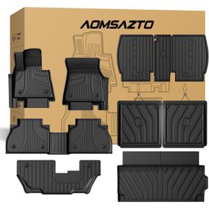 Floor Mats & Cargo Liner & 2nd 3rd Backrest Mat for BMW X7 2019-2025 2026 Only 7-Seater | Custom Fit 2026 BMW X7 G07 Accessories All Weather Floor Mats Trunk Mat Back Seat Cover Protector Full Set