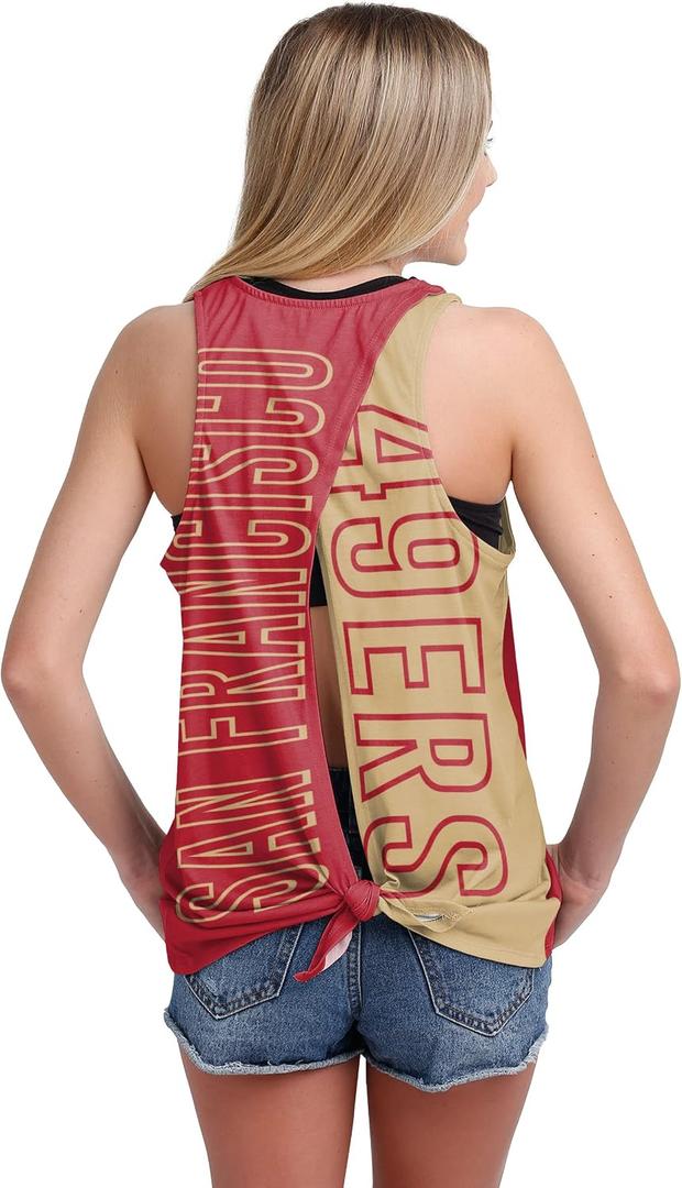 FOCO Womens NFL Team Logo Tie-Breaker Tank Top Shirt (L)