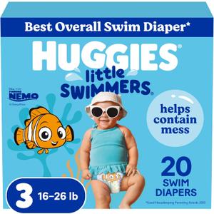 Huggies Little Swimmers Disposable Swim Diapers, Size 3 (16-26 lbs), 20 Ct