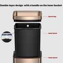 25L/6.6GAL Large Kitchen Trash Can,Tall Open Top Garbage Can,11.81 * 8.66 * 19.68inces,Smooth,Stainless Steel,Commercial,Hospital, Airport