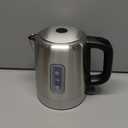 Amazon Basics Electric Stainless Steel Kettle for Tea and Coffee, BPA-Free, Fast Boiling, Auto Shut-Off, 1.1 Quarts, 1500W, Black and Silver