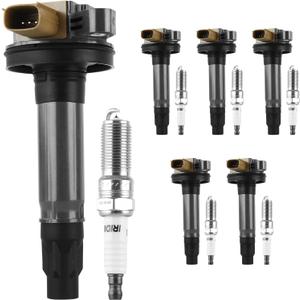 Ignition Coil Packs and Iridium Spark Plugs Kit Fit for Ford 2011-2016 F-150 13-19 Explorer 15-24 Transit 250 Taurus Transit 350 Flex Expedition Navigator V6 3.5L, Replaces UF646 6509 6 Sets
