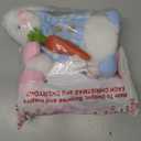 Juegoal 2 Pack Lighted Easter Bunny, 12.5" Handmade Huggable Rabbits Couple with Lights, Light Up Easter Basket Rabbits Easter Gift, Party Favor Figurine for Spring Tabletop Holiday Room, White