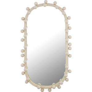 TOV Furniture Bubbles Ivory Cream Metal Frame Oval Wall Mirror (31.5"L x 17"W)