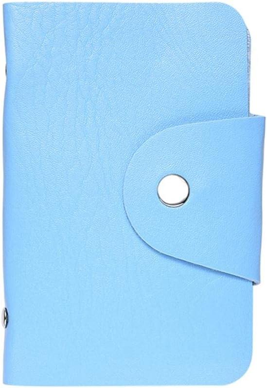 misppro PU Leather ID Credit Card Wallet Holder - 20 Card Slots, Slim & Lightweight, Perfect for Travel, Gift for Women & Men, Blue