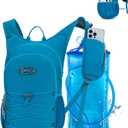 Hydration Backpack with 2L Water Bladder, Hiking Water Backpack for Men Women with Phone Pocket and Helmet Holder