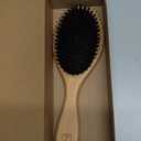 Natural Boar Bristle Hair Brush for Women, Men, Kids; Dry and Wet Detangling Hair Brush Gently Enhances Shine, Smooths Frizz and Prevents Breakage in Fine and Straight, Thick and Curly Hair (oval) (1 Count (Pack of 1))