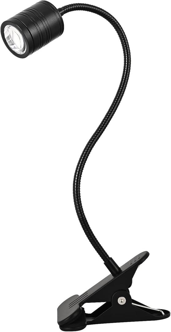 ZRPSSGE Clip-on Aquarium Light, 4W Full Spectrum LED Fish Lamp with 3-Color Button Control, for Fish Tanks, Plants, Terrariums, Coral (Black)