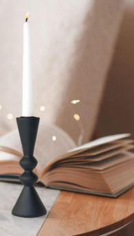 Candle Holder Black Candlestick Holders,Taper Candle Holders, Candle Sticks Holder Decor for Home,Small Modern Wood Candle Stick Candle Holder for Candlesticks 7.5"/6" H