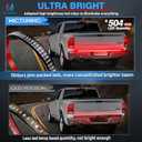 MICTUNING 60 inches Red Sequential Turn Signal LED Brake Lamp Triple Row 504 LEDs Tailgate Strip Light Waterproof for Ford F150/RAM 2500 - 5 Functions