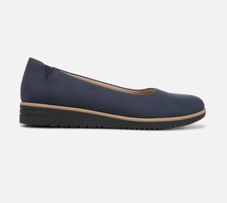 Soul Naturalizer Women's Navy Nubuck Synthetic Idea Slip On Ballet Flat Shoe, Size 8