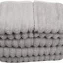 Soft Bath Towels Set, Microfiber Ribbed Oversized Bath Towels Extra Large for Bathroom, Home, Hotel, Spa, Beach, Pool, Gym (8-Piece Towel Set, Grey)