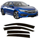 2016-2021 Tape-On Rain Guards for Honda Civic Sedan Side Window Visor Deflectors EX EX-L LX Sport Touring Durable Vent Shades 2017 2018 2019 2020