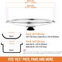 Tempered Glass Lids for Pots and Pans, Cast Iron Skillet Lid 10.5 Inch, Round Frying Pan Lid, Replacement Pan Cover, Crock Pot Lid with Stainless Steel Rim, Dishwasher Safe, Cookware Pot Covers