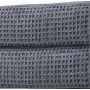 HOMEXCEL Grey Waffle Bath Towels 2 Pack, Premium Microfiber Bathroom Towels, Ultra Soft, Lightweight, Highly Absorbent and Quick Dry Towel for Bathroom, Gym, Shower, Hotel, and Spa, 27 x 54 Inch