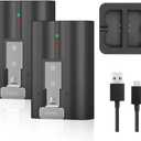 2-Pack 6040mAh Replacement Battery with Charger Station for Ring-Doorbell Camera 2/3/3 Plus/4, Spotlight and Stick Up Cam, Rechargeable Upgraded Lithium Li-ion Batteries 3.65V