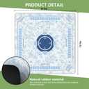 Blue Chinoiserie Floral Mahjong Mat 31.5 x 31.5 in, Vintage Pastel Blue and White Floral Anti Slip and Noise Reduction Game Table Cover for Mahjong Dominoes Card Board Tile Games