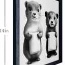 JLXART Funny Bathroom Canvas Wall Art Two Cute Otter Animal Black and White Print for Restroom Toilet Decoration (11x14inch)
