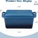 EDGING CASTING Enameled Cast Iron Dutch Oven, Oblong Bread Oven for Sourdough Bread Baking, Baking Pan, Dual Handles, Oven Safe, 4 Quart, Lake Blue