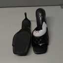 Shoe Land Melrose Women's High Heels Stiletto Heeled Slides, Square Open Toe One Band Slip-On Heeled Mules – Dressy Clear Heeled Sandals for Prom Party Wedding and Vacation 8 Black