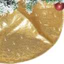 PartyDelight Rose Gold Christmas Tree Skirt 36 inch Sequin Sparkly Base Cover for Merry Christmas Party Holiday Home Indoor Xmas Tree Decorations Gold