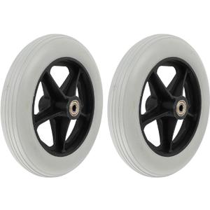 8 Inch Wheelchair Wheels, 2Pcs Wheelchair Front Wheels Rollator Walker Anti Slip Replacement Casters Rollers Tire, Universal Wheelchair Replacement Wheel Accessories