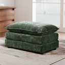 Modular Sectional Chenille Sofa 35" Ottoman Footrest Stylish Couch Footstool Modern Upholstered Ottoman for Living Room,Bedroom and Apartment,Green (Green-model 1)