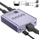 Ethernet Splitter 1 to 2 1000Mbps, Internet Splitter High Speed RJ45 Port LAN Splitter for Cat 5/5e/6/7/8 Cable, Ethernet Router Switch for PC/Laptop/TV (2 Devices Networked Simultaneously)