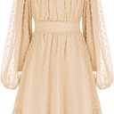 GRACE KARIN Girls Ruffle Tiered Dress Long Sleeve Swiss Dot Flowy A-Line Dress 6Y