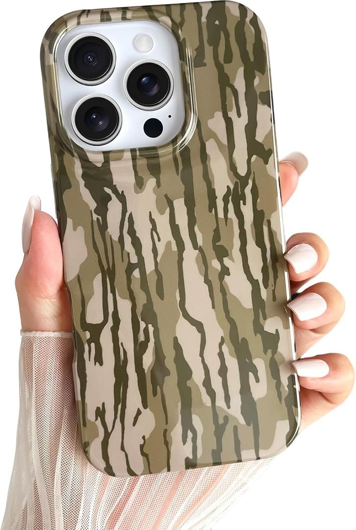 Yeddabox for iPhone 16 Pro Case Camo Phone Case Soft TPU Slim Shockproof Phone Cover for Women Girls