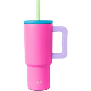 Simple Modern Kids 24 oz Tumbler with Handle and Silicone Straw Lid | Spill Proof and Leak Resistant | Reusable Stainless Steel Bottle | Gift for Kids Boys Girls | Trek Collection | 80s Mix