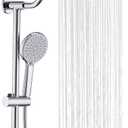10 Inch Rain Shower Head with Handheld System, 24" Drill-free Slider Bar with Low 3-Way Diverter for Easy Reach, 4 Setting Handheld Spray with 5Ft Stainless Steel Hose - Chrome