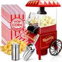 Popcorn Machine, Hot Air Popcorn Maker Kit Gift Box, Portable Home Popcorn Popper Machine, 10-Cup,Oil-Free,Retro Style,Compact and Cute