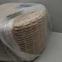 Asuprui Pouf Ottoman Stuffed Round Modern Foam Filled Ottoman Foot Rest Poufs for Living Room Chair Decorative Boho Foot Stool for Wedding Christmas Party (Light Brown)