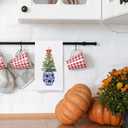 SPBL&L Christmas Kitchen & Bath Towels, Blue & White Chinoiserie Christmas Tree Hand Towels, 16x24 Inch