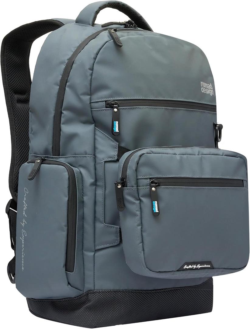 Nomad Design Fisherman's Backpack, High Capacity, Water Resistant, EVA Foam Backing, Detachable Front Pocket, Plier Holster, Large - 33L