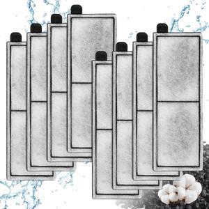 8 Pcs RF-L Fish Tank Filter Cartridges for Topfin L Retreat Filters,Aquarium Replacement Large Filter Cartridge with Carbon Compatible with Top Fin Desktop Aquariums with Large Retreat Filter