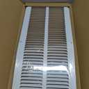 HVAC Premium 8'' x 20'' [Duct Opening] Flat Stamped Steel Return Air Grille - Sidewall and Ceiling - HVAC Vent Duct Cover - White [Outer Dimensions: 9.75''w X 21.75''h]