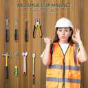 4 x Neosmuk Magnets with Screws, 60lbs Strong Neodymium Disc Magnet with Holes in The Center,Cup Magnet with Mounting Hole Heavy Duty, Round Magnet Rare Earth Magnetic High Strength in Middle,4 Pack (Silver)