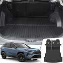 Cargo Mat with Backrest Mat for Toyota RAV4 2019-2024 2025 (Include Hybrid) Car Mat Accessories, All Weather TPE Trunk Cargo Liner Trunk Mat with Seat Back Mat (Trunk Mat with Backrest Mat)