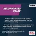 Rutland 500F RTV High Heat Silicone Sealant Clear, USA-Made High Temperature Gasket Maker Adhesive - UV Stable, Oil Resistant & Non-Corrosive