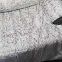 Calming Large Dog Bed for Couch, 41 x 37 inch Removable Couch Cover for Dogs Washable, Non-Slip Fluffy Plush Dog Sofa Mat for Furniture Protector - Grey