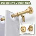 28-48 Inches Curtain Rods for Window, Vimayta 1 Inch Diameter Drapery Rod with Resin Finials, Ideal Adjustable Heavy Duty Single Curtains Rod for Bedroom, Living Room Decoration, Warm Gold