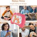 4 x Pop Fidgets Game Toys,Handheld Game for Kids 6-8,Quick Push Game,Bubble Stress Pop Light Up Game Birthday Gifts for Boys Girls Teens Dark Pink