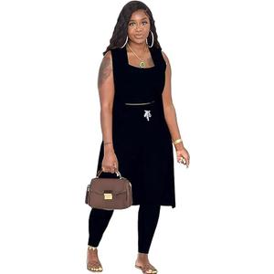 Women's 3 Piece Lounge Pants Set Pajamas Long Cardigan Crop Tank Tops with Drawstring Loungewear Outfit, Size S