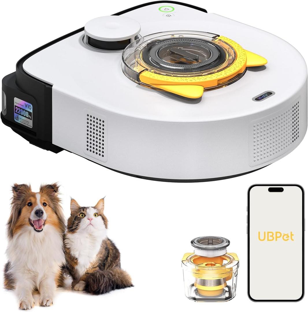 Robot Vacuum Cleaner, 22,000Pa Ultra-Strong Suction - Automatic Robot Vacuum for Pet Hair & Carpets, Tangle-Free Cleaning, Smart Mapping with LiDAR Navigation, App Controlled Vacuum Robot