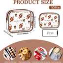30 Pcs Clear Football Makeup Bags Bulk - Waterproof PVC Portable Cosmetic Bags for Kids Birthday Party Favors, Women Team Gifts & Cheer Gifts (7.09x4.72x2.36 Inch)